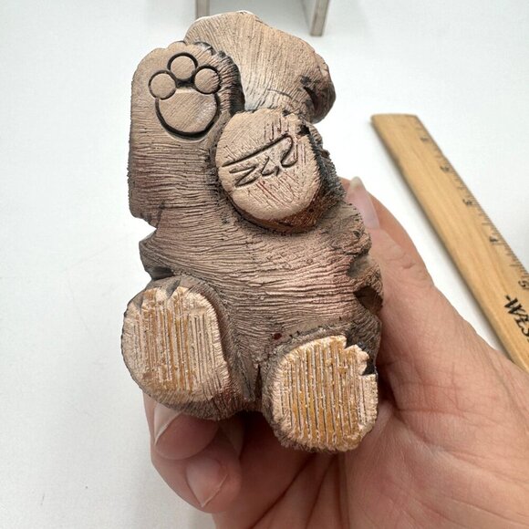 Artesania Rinconada brown tabby cat figurine Uruguay art pottery brown white - Picture 7 of 13